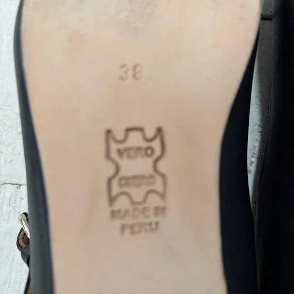 Huma Blanco Stella Mary Jane Pump EU size 38 Black Leather Pump Square Toe